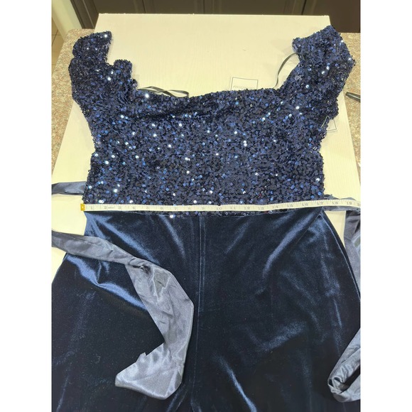 Premier Amour Sequince and velvet romper. Plus size 16  (M27) - Picture 8 of 10